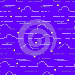 Seamless abstract pattern with clouds at night