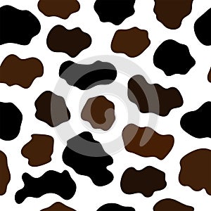 Seamless abstract pattern with cowhide imitation. Animal print. Vector illustration.