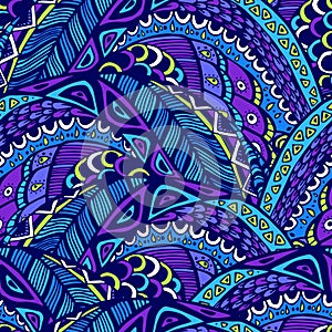 Seamless abstract pattern in doodle style