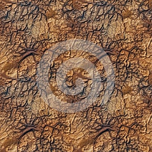 Dry cracked soil texture and background of desert ground. AI generative illustration