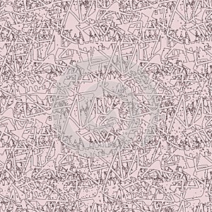 Seamless abstract pattern with hand drawm lines