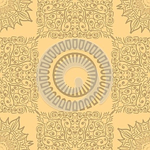 Seamless abstract pattern. Hand drawn vector background. Trendy seamless mandala, fabric texture, wrapping