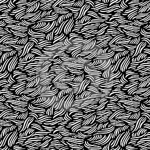 Seamless abstract pattern of hand drawn wavy lines