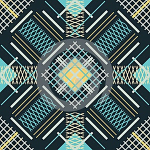 Seamless abstract pattern of intersecting and parallel lines