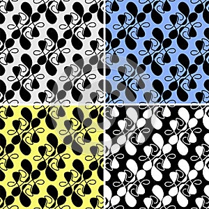 Seamless abstract Pattern with irregular Shapes in four variants