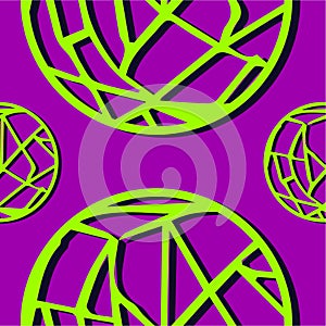 Seamless abstract pattern lime circles-webs