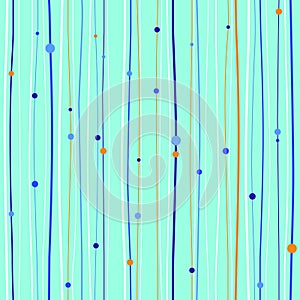 Seamless abstract pattern with lines and dots on a vibrant blue background.