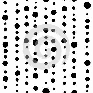 Seamless abstract pattern of little black shabby dots or spots on white