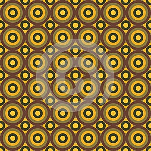 Seamless abstract pattern made by circles in shades of brown and