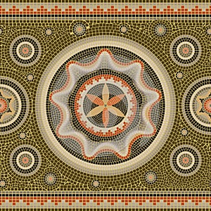 Seamless abstract pattern mosaic texture tessellated border photo