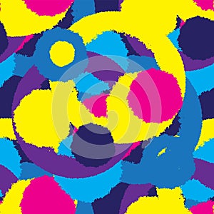 Seamless abstract pattern with multicolored circles. Vector image