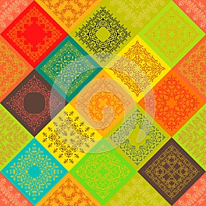 Seamless abstract pattern Patchwork frame trendy