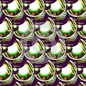 Seamless abstract pattern of polygonal three-dimensional balls