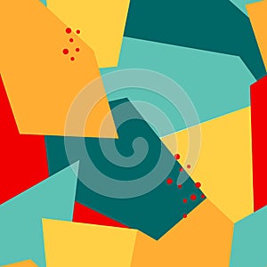 Seamless abstract pattern with polygons and dots