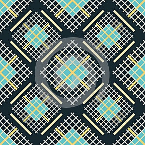 Seamless abstract pattern of square colored grilles