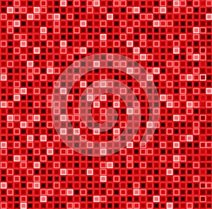 Seamless abstract pattern with squares in red color. Vector geometrical background.