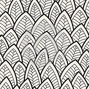 Seamless abstract pattern. Vector illustration with leaves.