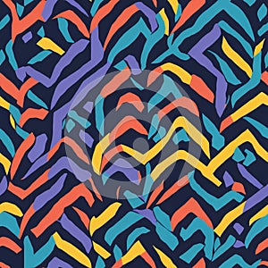 Seamless abstract pattern with zebra stripes. Vector illustration. Ai generated