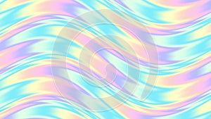 Seamless abstract psychedelic wavy background for loop playback. 4k video. Light holographic iridescent colors.