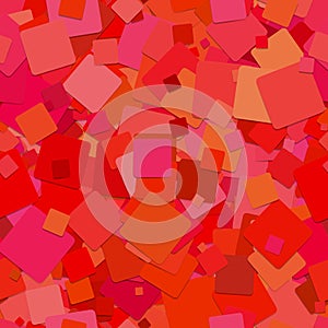 Seamless abstract square pattern background - vector design from rotated red squares with shadow effect