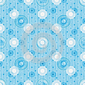 Seamless abstract striped blue pattern with circles
