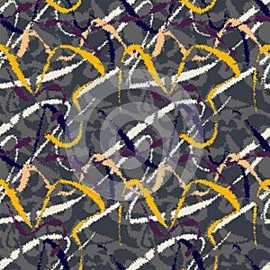 Seamless abstract unique pattern with grunge elements