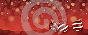 Seamless Abstract Vector Illustration With Christmas Balls And Red Luminous Background.