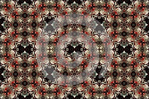 Seamless abstract vintage background colored mosaic symmetrical pattern colorful flower decor Design for tapestry, wallpaper,