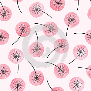 Seamless abstract watercolor flower pattern.