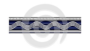 Seamless Abstract Wave Pattern Border in Blue Tones Vector, vector design Generative AI