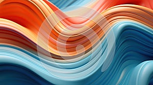 Seamless Abstract Wavy Pattern with Gradient Blue and Orange