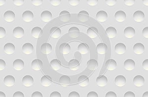 Seamless abstract white texture background with round cavities