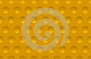 Seamless abstract yellow texture background with round cavities