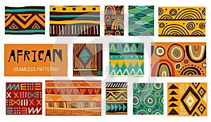 Seamless African modern art patterns. Vector collection photo