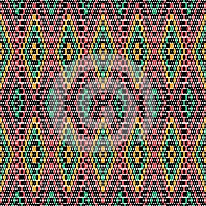 Seamless African pattern. Ethnic carpet with chevrons. Embroidery on fabric.