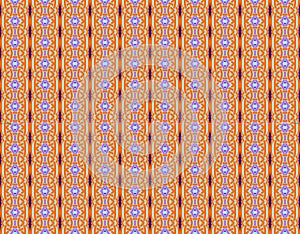 Seamless african pattern. Ethnic and tribal motifs. Orange, red, yellow, blue and black colors. Grunge texture. Vintage print for