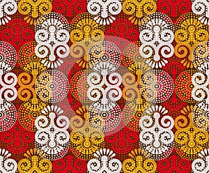 Seamless African Print fabric, Ethnic handmade ornament for your design, Ethnic and tribal motifs geometric elements. Vector