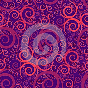 Seamless air pattern of spirals and curls. Ornament for fabrics and packaging.