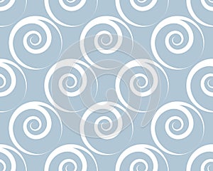 Seamless air pattern of spirals and curls. Ornament for fabrics and packaging.