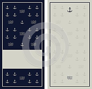 Seamless anchor navy blue pattern with grunge texture.