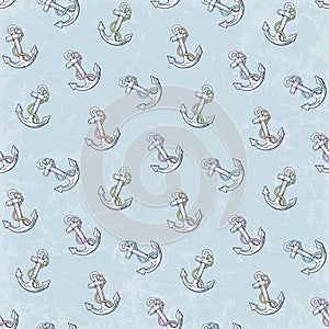seamless anchor pattern and background vector illustration