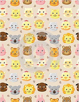 Seamless animal head pattern