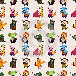 Seamless animal music pattern
