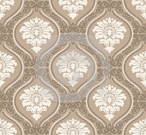 Seamless antique damask wallpaper pattern