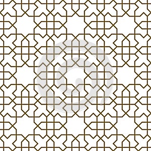 Seamless arabic geometric ornament in brown color