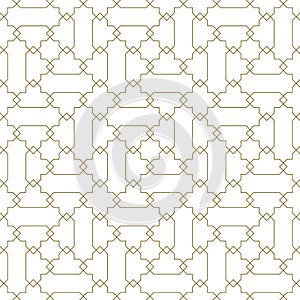 Seamless arabic geometric ornament in brown color