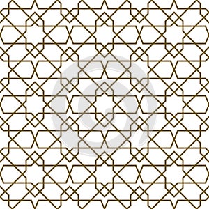 Seamless arabic geometric ornament in brown color