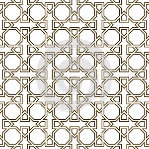 Seamless arabic geometric ornament in brown color