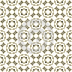 Seamless arabic geometric ornament in brown color