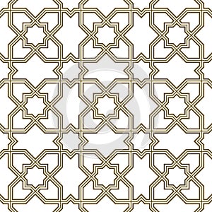 Seamless arabic geometric ornament in brown color